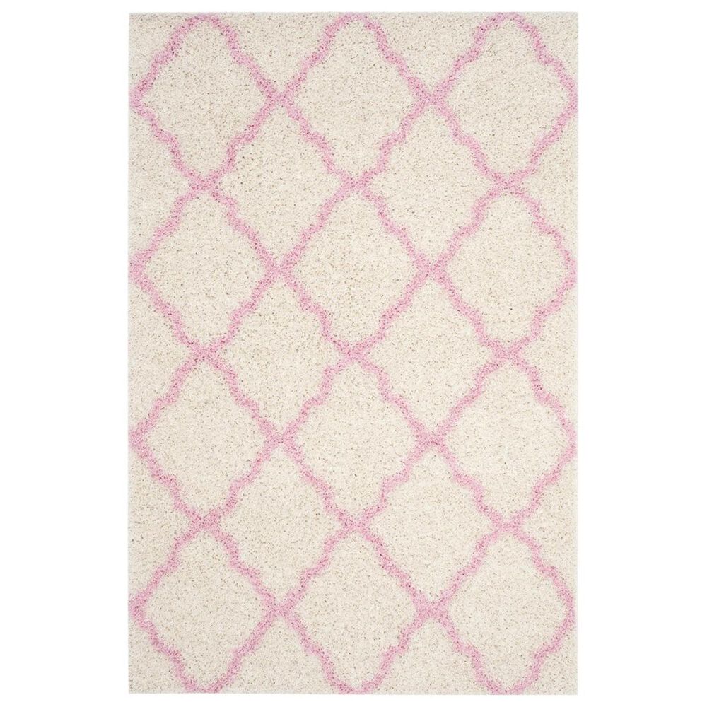 Safavieh Dallas Shag SGD257P 3" x 5" Ivory and Light Pink Area Rug, , large