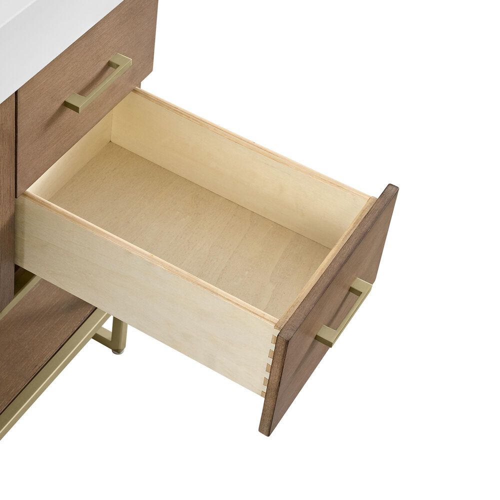 37B Mauri 48" Single Bathroom Vanity with Metal Base in Walnut Drift with High-Profile 4" White Composite Stone Top, , large