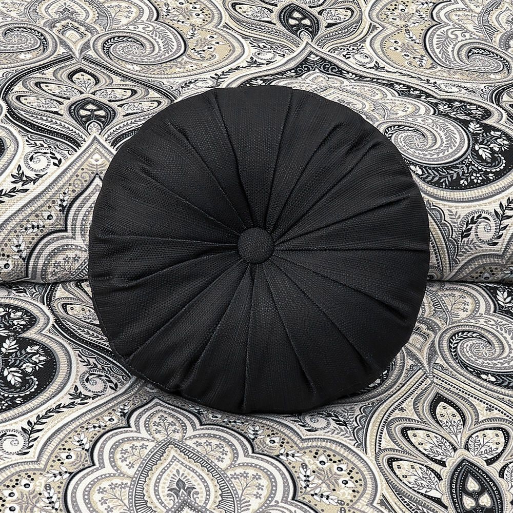 J. Queen New York Messina 15&quot; Round Throw Pillow in Black, , large