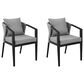 Blue River Palma Outdoor Dining Chair with Dark Grey Cushion in Black and Grey (Set of 2), , large