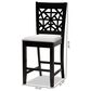 Baxton Studio Devon Counter Height Pub Chair with Grey Cushion in Espresso Brown (Set of 2), , large