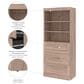 Bestar Pur 36" Storage Unit with 3-Drawer in Rustic Brown, , large