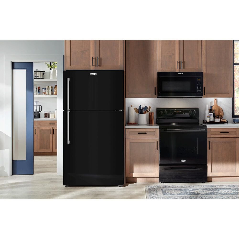 Maytag 19 Cu. Ft. Top Freezer Refrigerator with Garage Mode in Black, , large