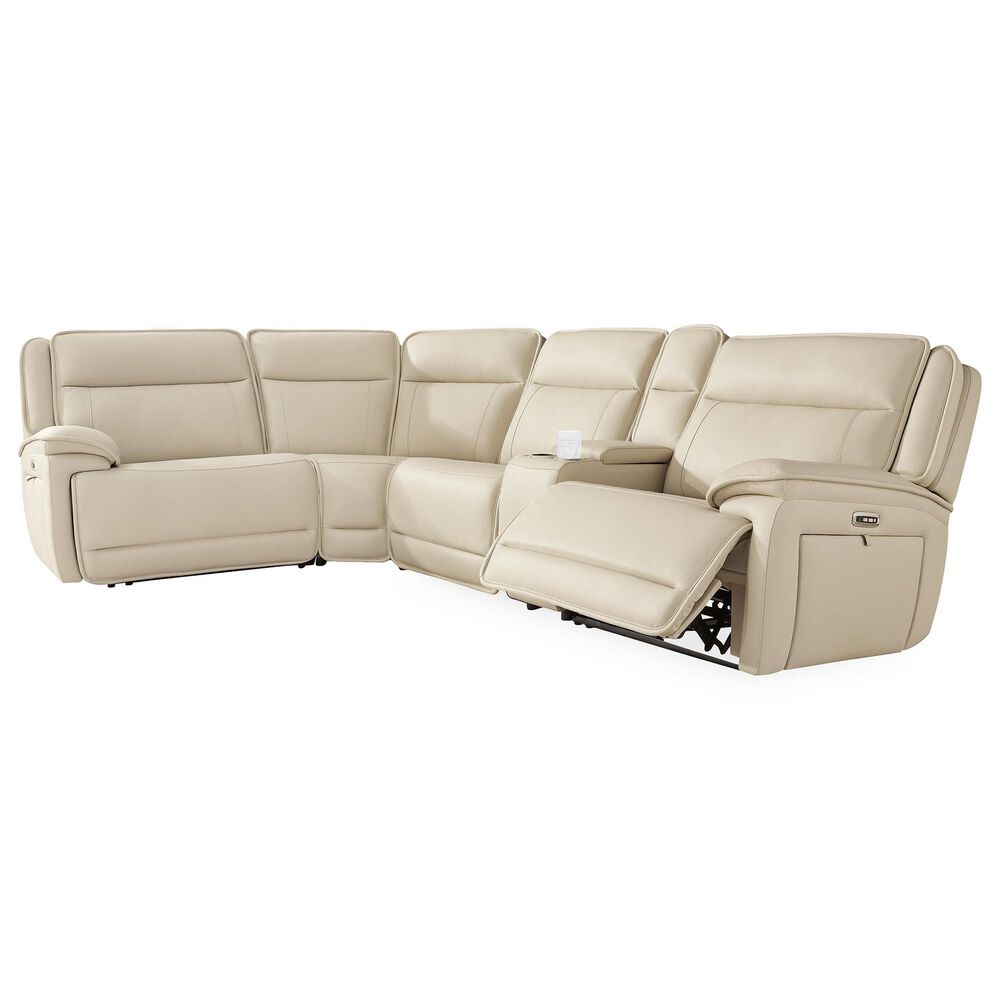 Ashley Double Deal 5-Piece Power Reversible Reclining Sectional with Console in Almond, , large