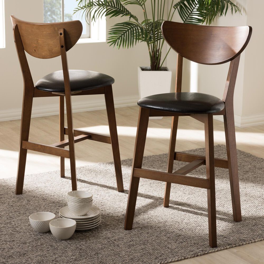 Baxton Studio Eline Counter Stool in Walnut (Set of 2), , large