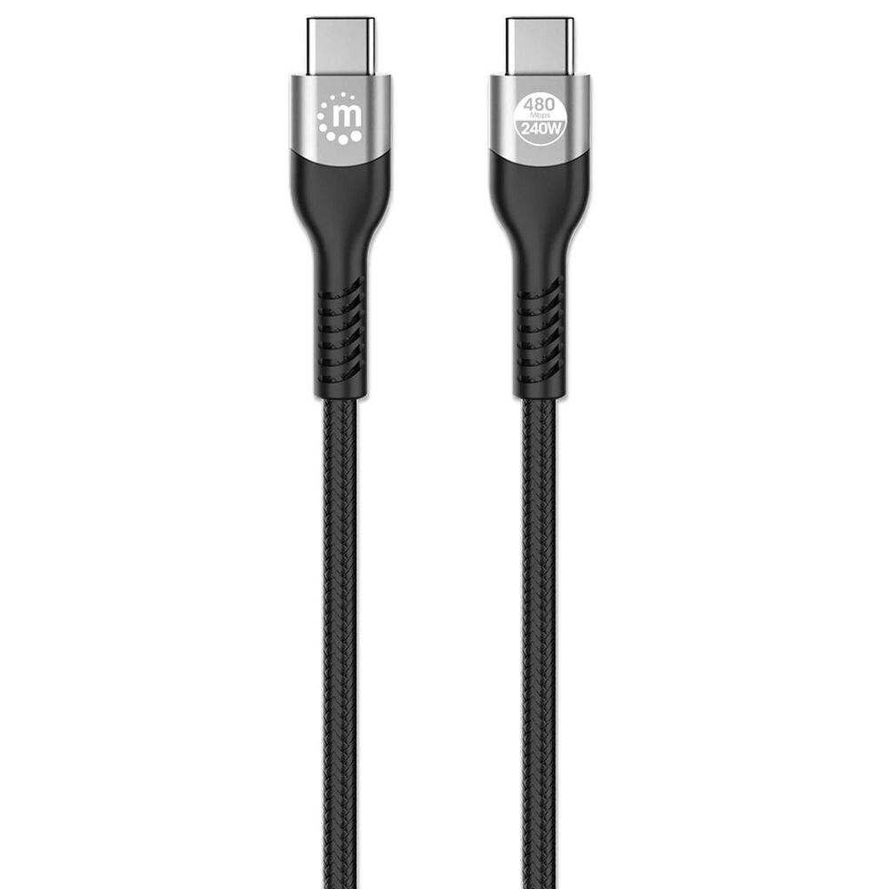 Manhattan 7&#39; Braided USB-C Charging Cable in Black, , large