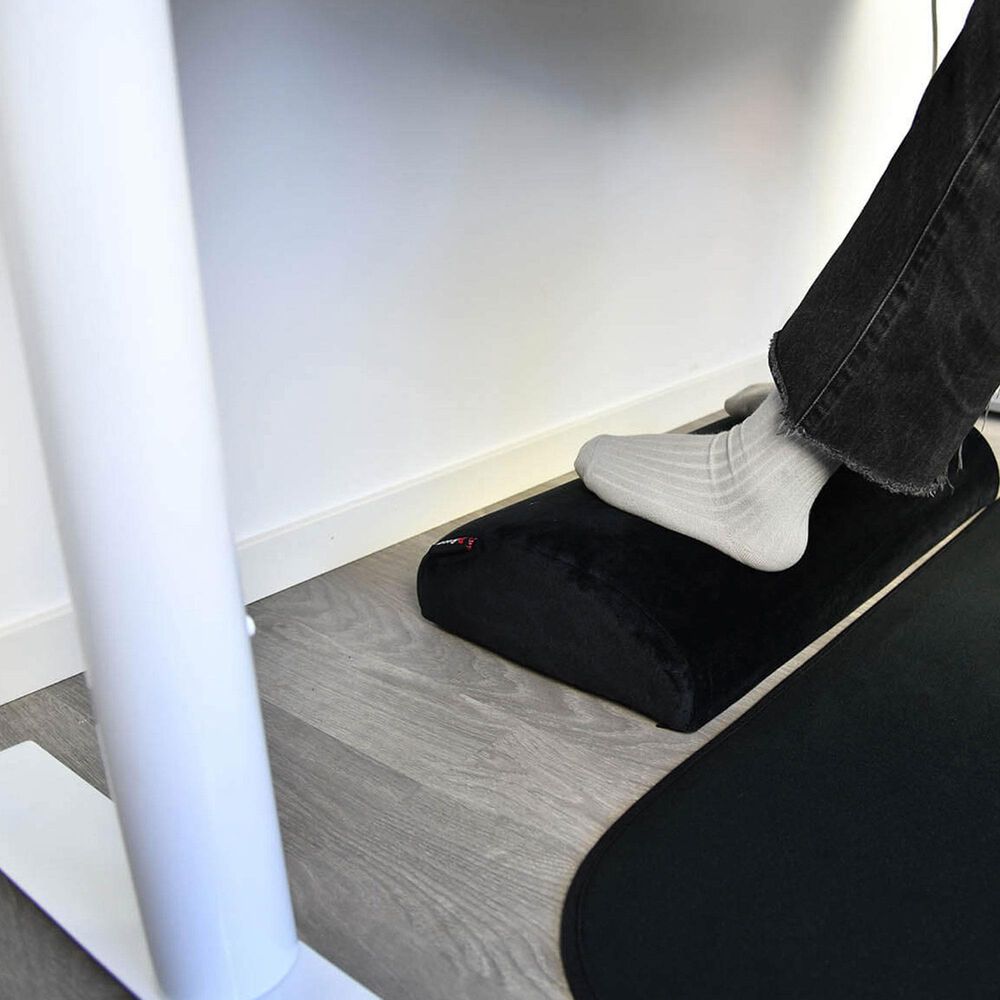 Arozzi Velvet Memory Foam Footrest in Black, , large