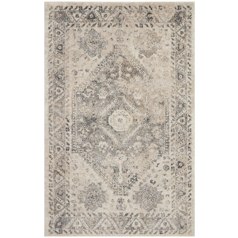 Nourison Fusion FSS11 4" x 6" Cream and Gray Area Rug, , large