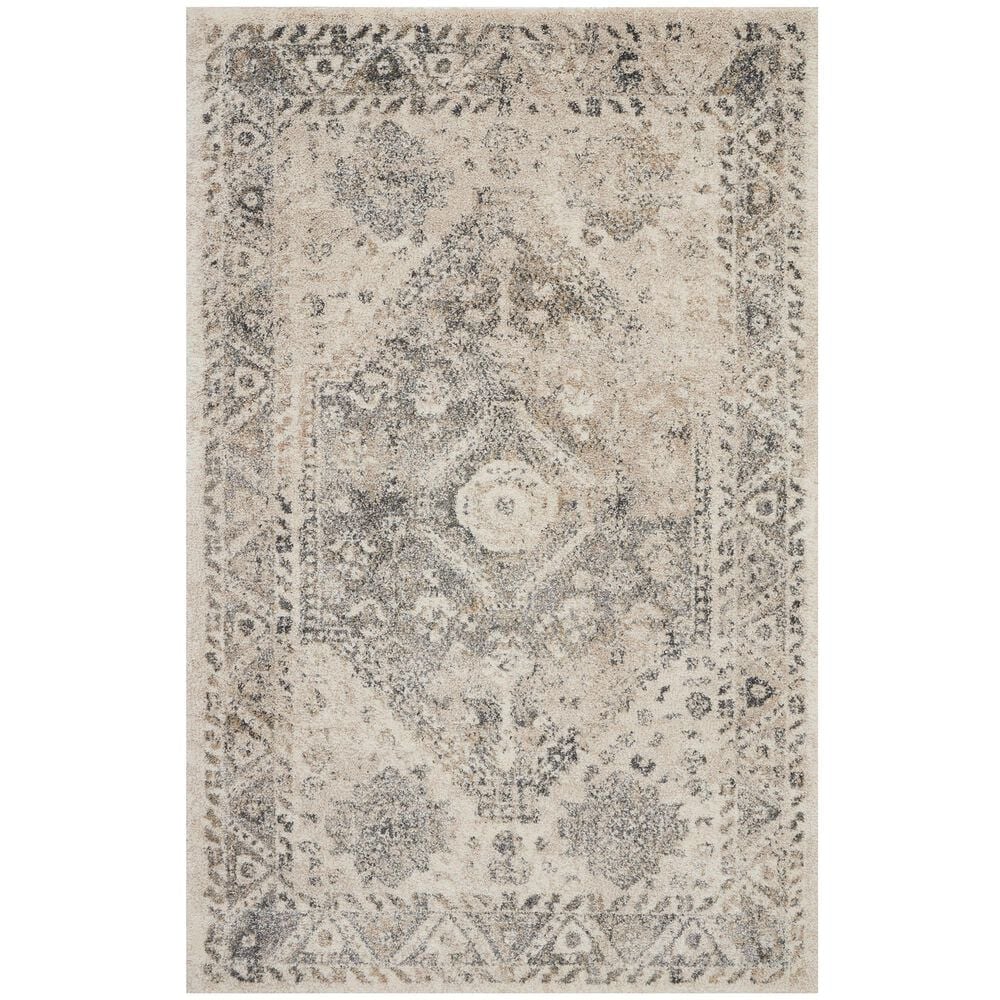 Nourison Fusion FSS11 4" x 6" Cream and Gray Area Rug, , large