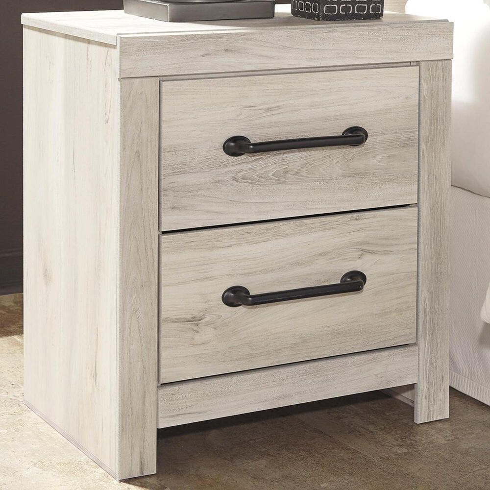 Signature Design by Ashley Cambeck 2 Drawer Nightstand in Whitewash with USB Ports, , large