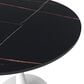 Leisuremod Leisuremod Bristol 31 round dining table White base with Black Sintered stone Top, , large