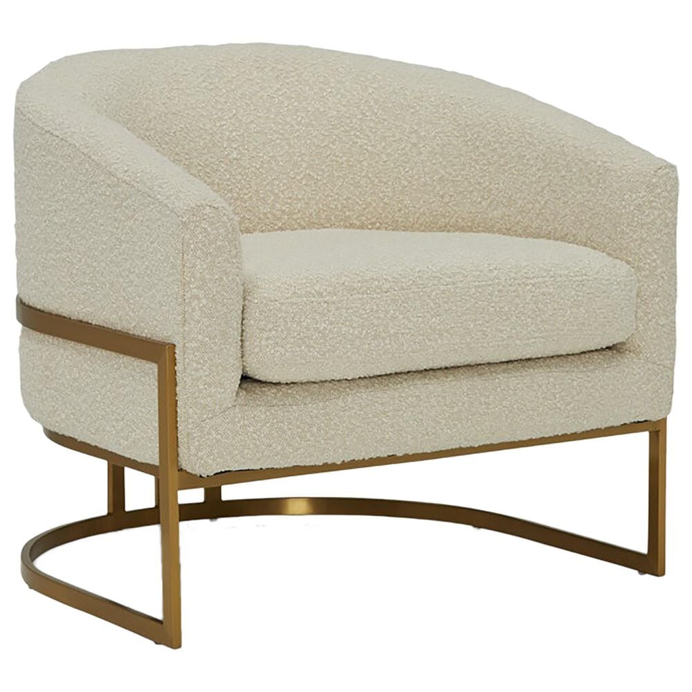 Joybird Nola Accent Chair in Cream and Brass Brushed Finish, , large