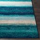 Surya Paramount 7"10" x 11"2" Teal, Aqua, Navy, Taupe and Cream Area Rug, , large
