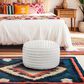 Howard Elliott Shar Pei Short Pouf in White, , large