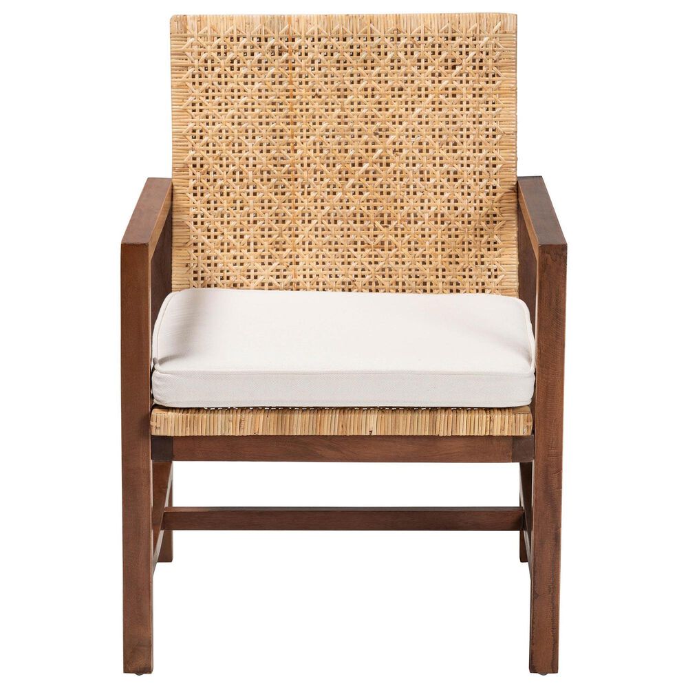 Baxton Studio Lovina Arm Chair in White, , large