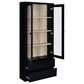 Coaster Hawthorne 4-Shelf Glass Door Tall Cabinet in Black, , large