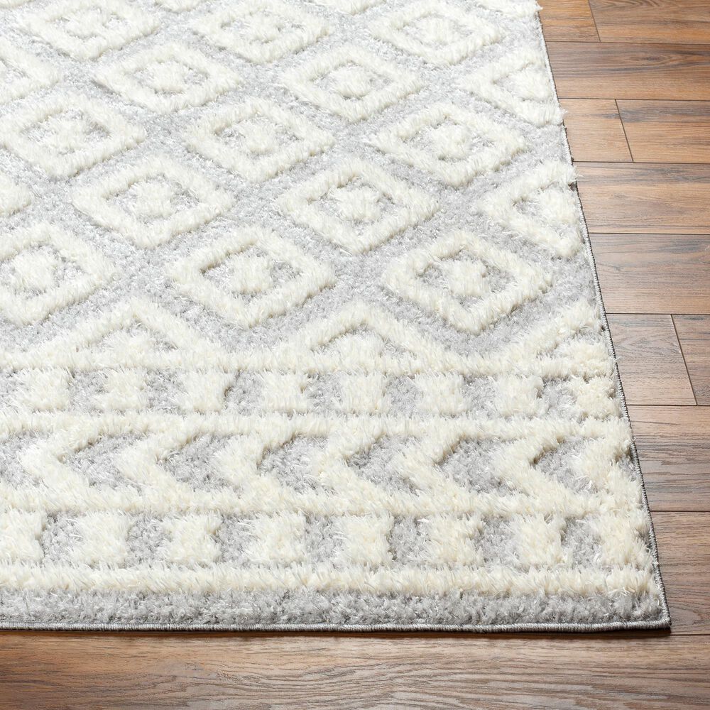 Surya Rodos RDO2338 5&#39;3&quot; x 7&#39; Light Slate, White Area Rug, , large