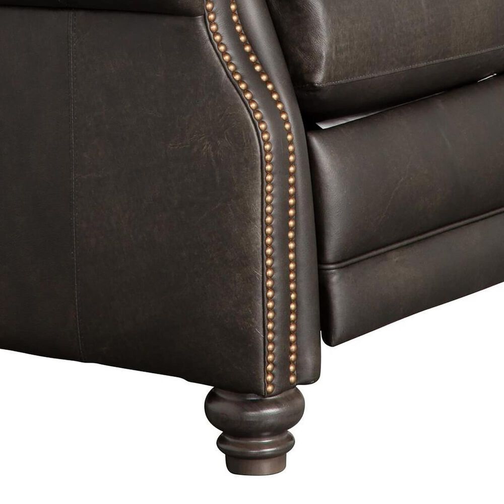 Smith Brothers Leather Push Back Recliner in Charcoal, , large