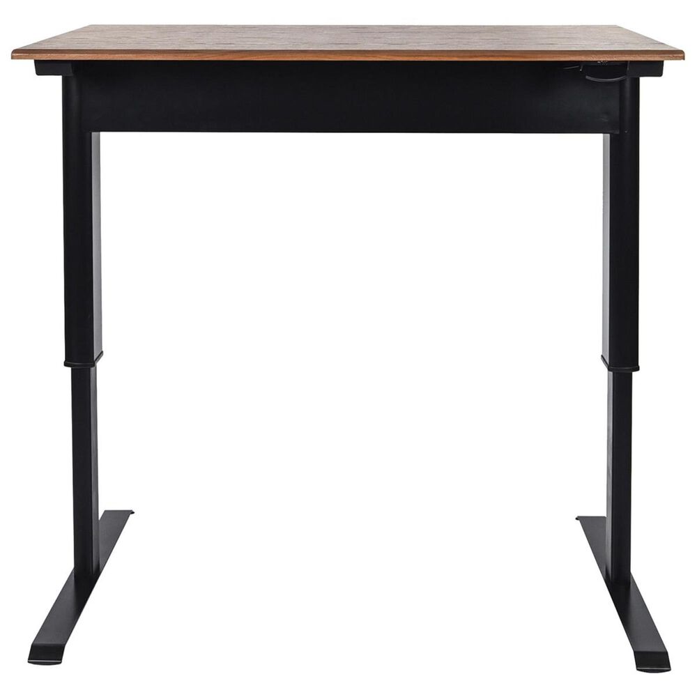 Luxor 48" Pneumatic Adjustable Height Standing Desk in Black/Teak