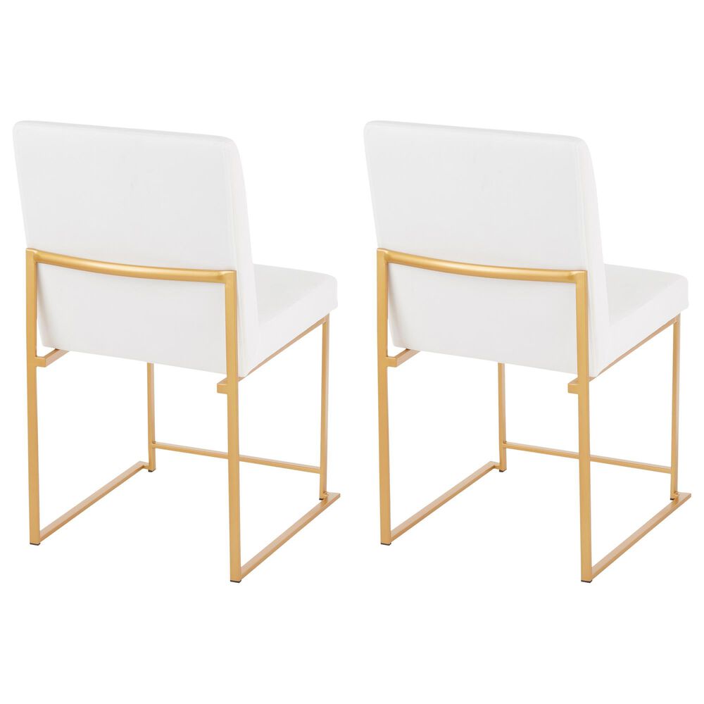 Lumisource Fuji Dining Chair in White/Gold &#40;Set of 2&#41;, , large