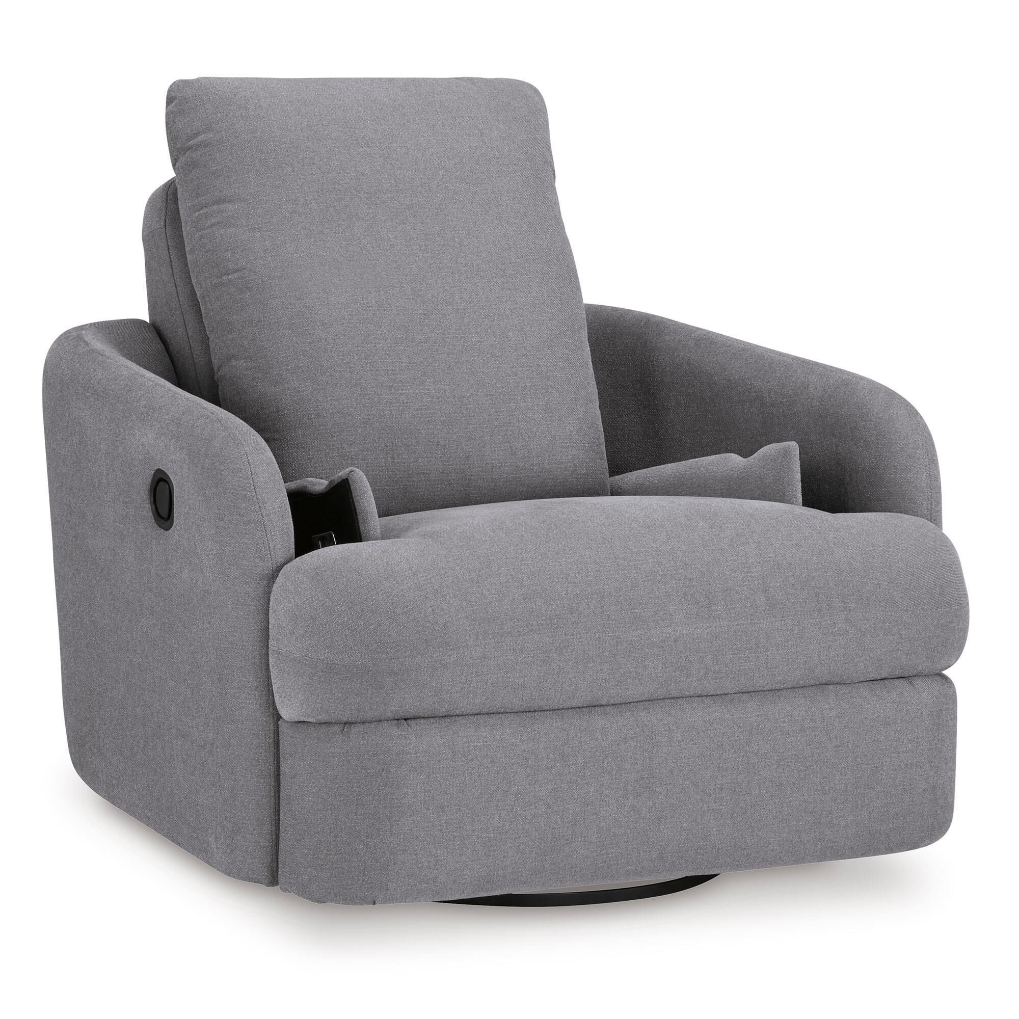 Ashley Modmax Swivel Glider Push Back Recliner in Granite with