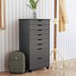 Linon Home Decor Cary 8-Drawer Rolling Cart in Grey, , large