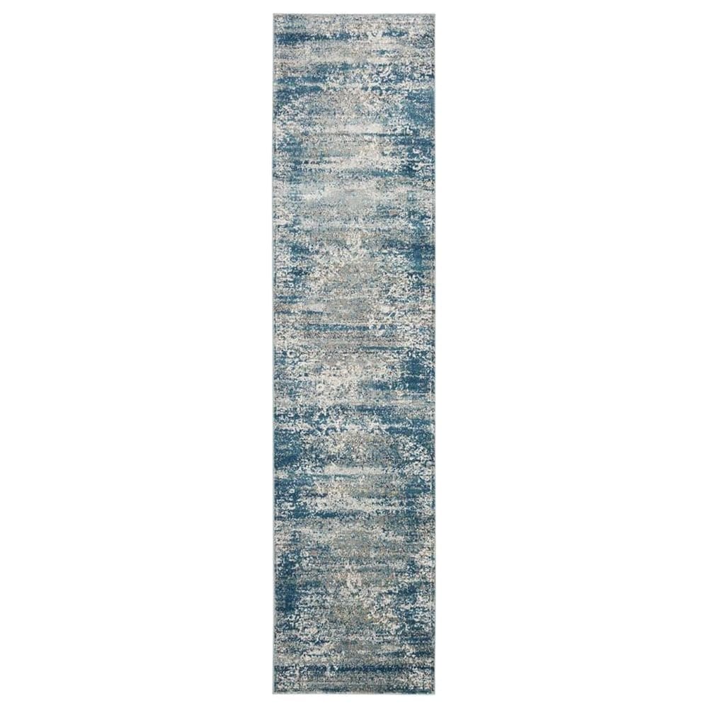 Safavieh Aria ARA156B 2" x 8" Blue and Creme Runner, , large
