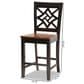 Baxton Studio Nicolette Counter Stool in Dark Brown and Walnut Brown (Set of 2), , large