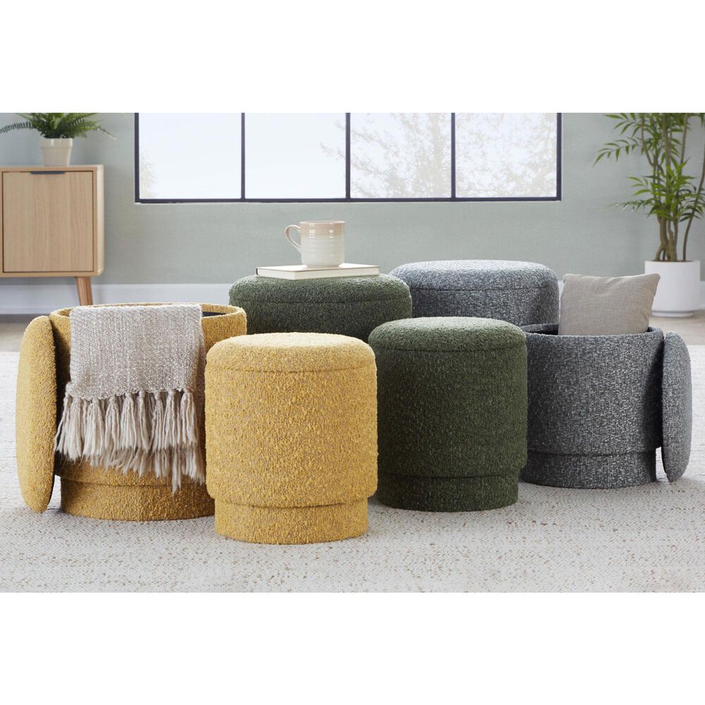 Lumisource Marla 2-Piece Upholstered Ottoman Set in Yellow, , large