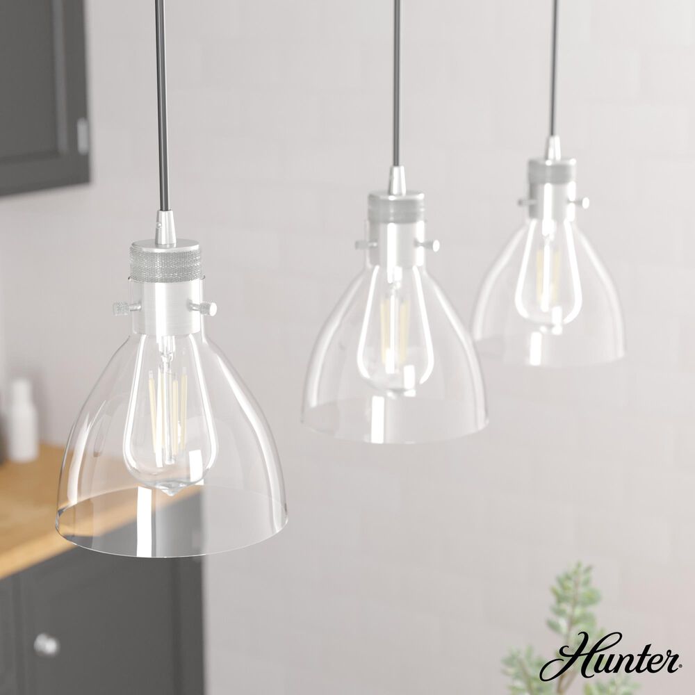 Hunter Van Nuys 3-Light Linear Cluster in Brushed Nickel, , large