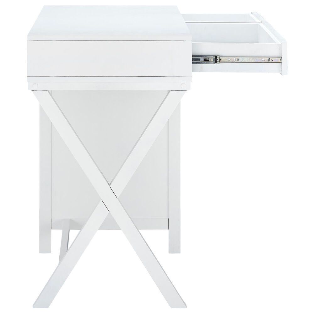 Linon Home Decor Peggy Side Storage Desk in White, , large