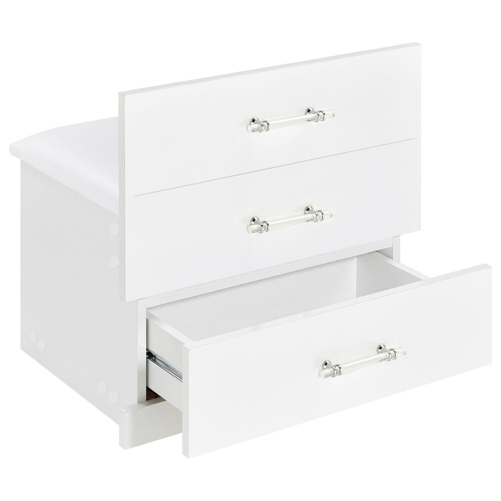 Pacific Landing Danbury 3-Drawer Makeup Vanity Set in White High Gloss, , large