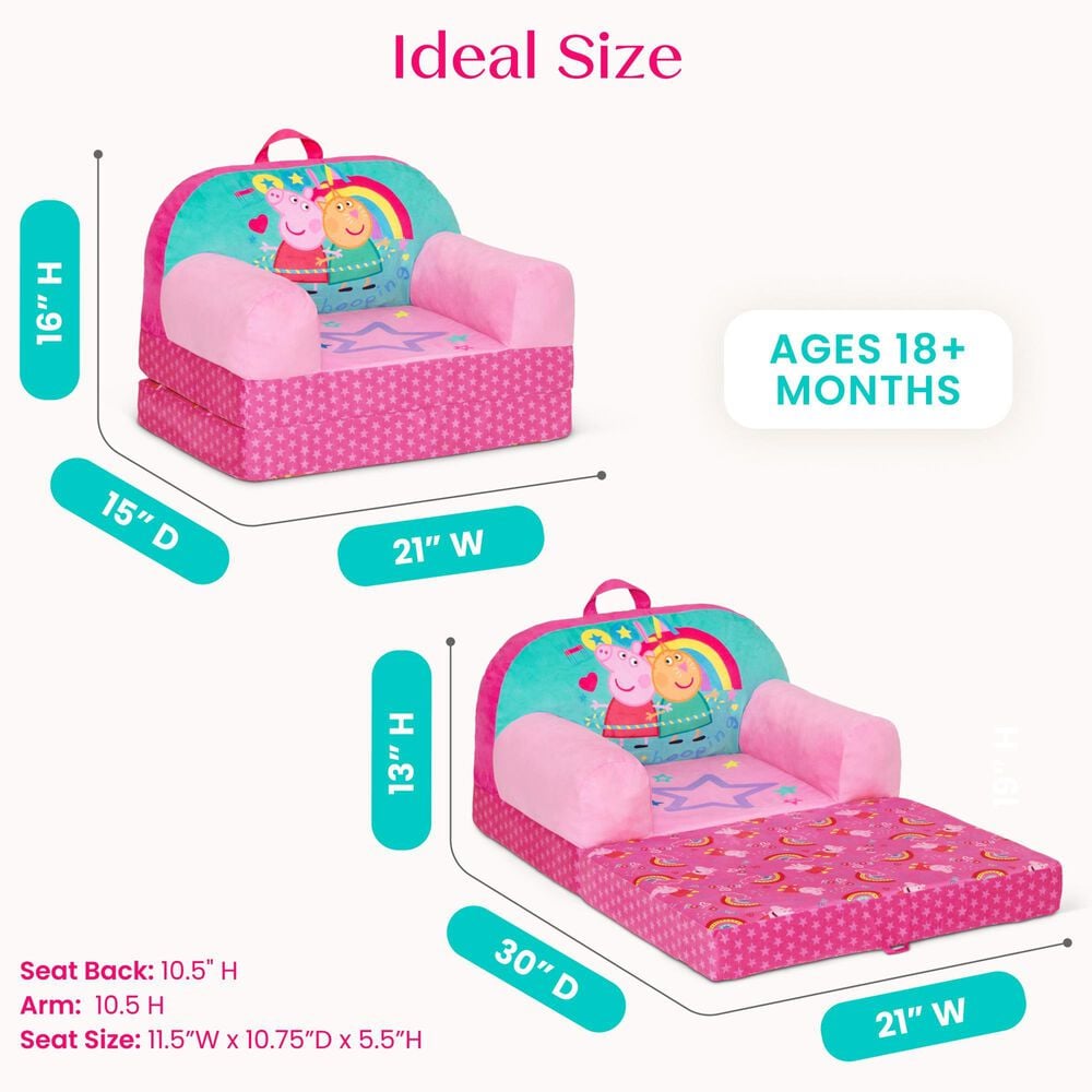 Delta Children Peppa Pig Cozee Buddy Flip-Out Chair in Pink, , large