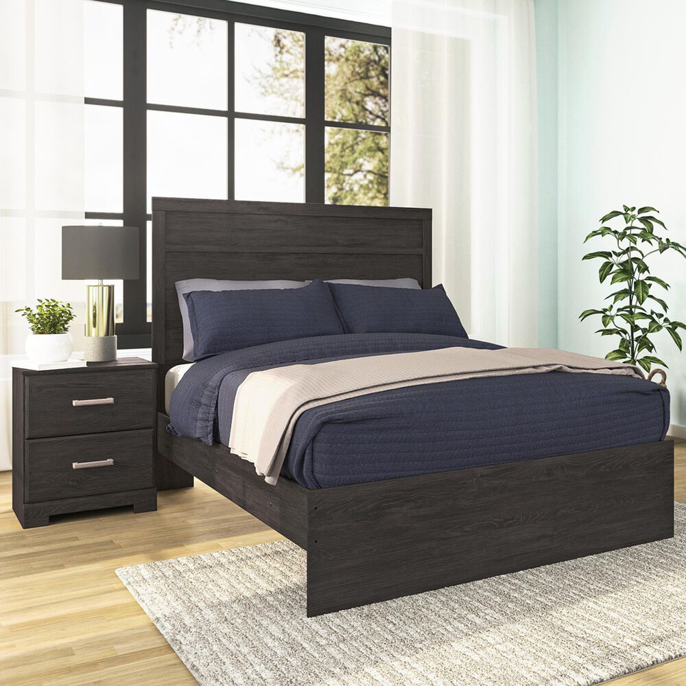 Ashley Belachime Full Panel Bed with Nightstand in Dark Charcoal, , large