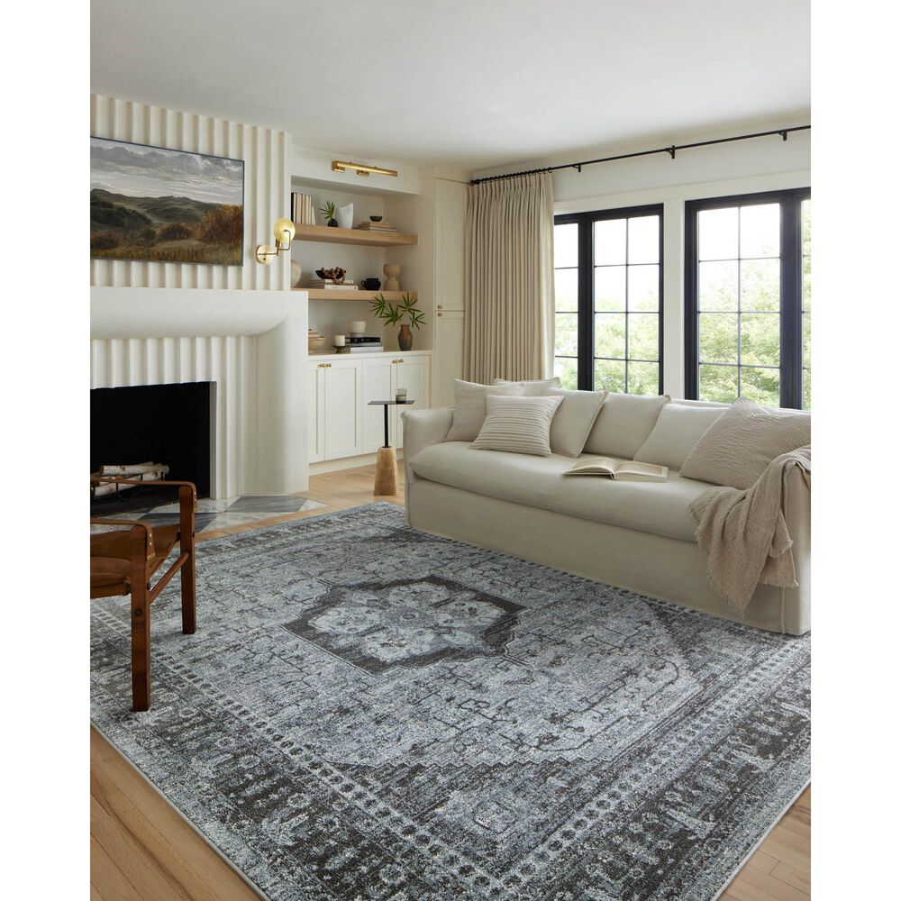 Loloi II Odette 7&#39;10&quot; x 10&#39; Sky and Charcoal Area Rug, , large