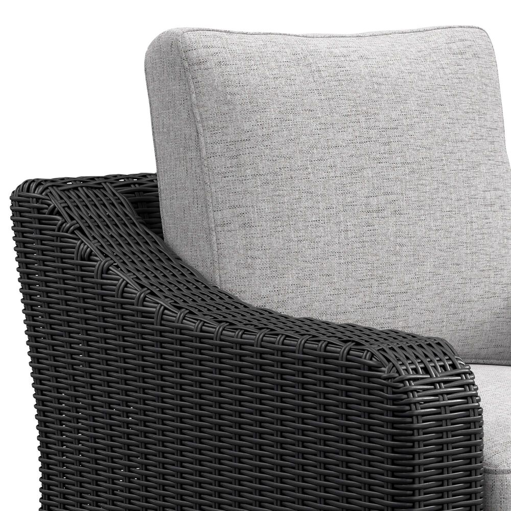 Ashley Beachcroft Patio Swivel Lounge Chair in Light Gray, , large