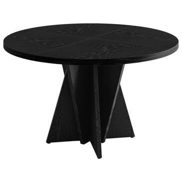 HOMLUX 47.2" Round Dining Table in Black - Table Only, , large