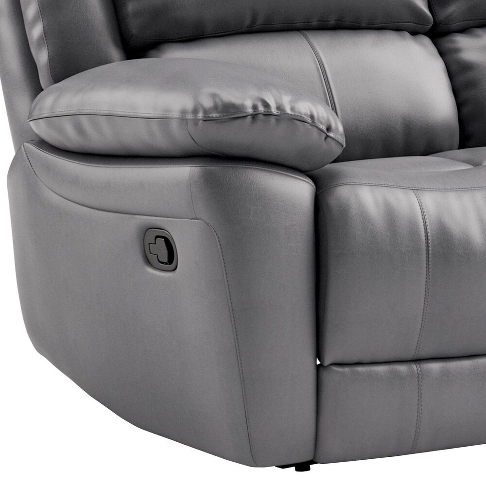 Furniture of America Glarus Manual Reclining Loveseat in Dark Gray, , large