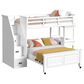Mayberry Hill Hampton Twin Over Full Bunk Loft Bed with Staircase and Desk in White, , large