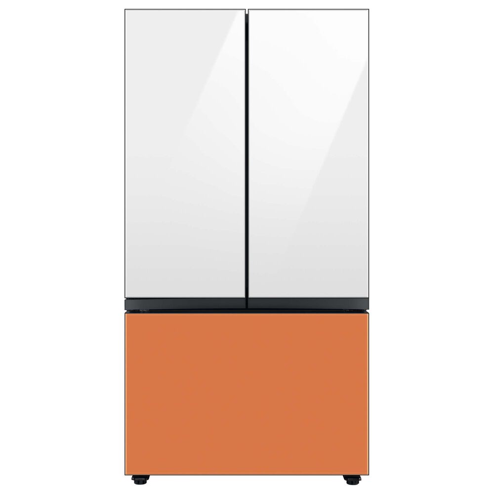 Samsung Bespoke 3-Door French Door Refrigerator Bottom Panel in Clementine Glass, , large