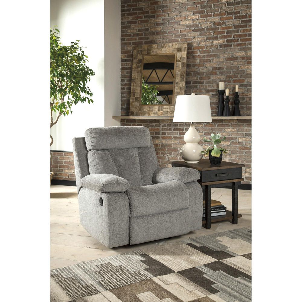 Ashley Mitchiner Manual Rocker Recliner in Fog, , large