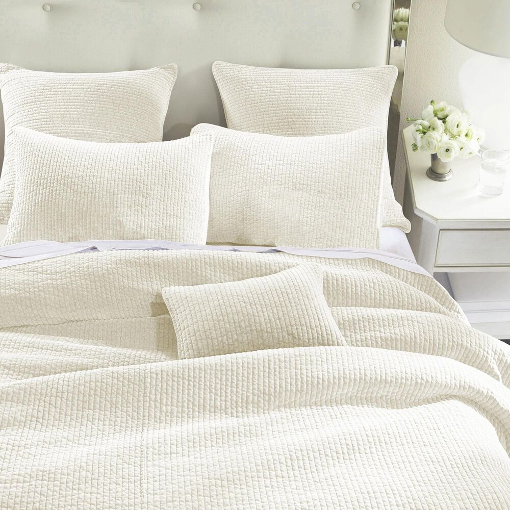 HiEnd Accents Stonewashed Velvet Full/Queen Quilt in Vintage White, , large