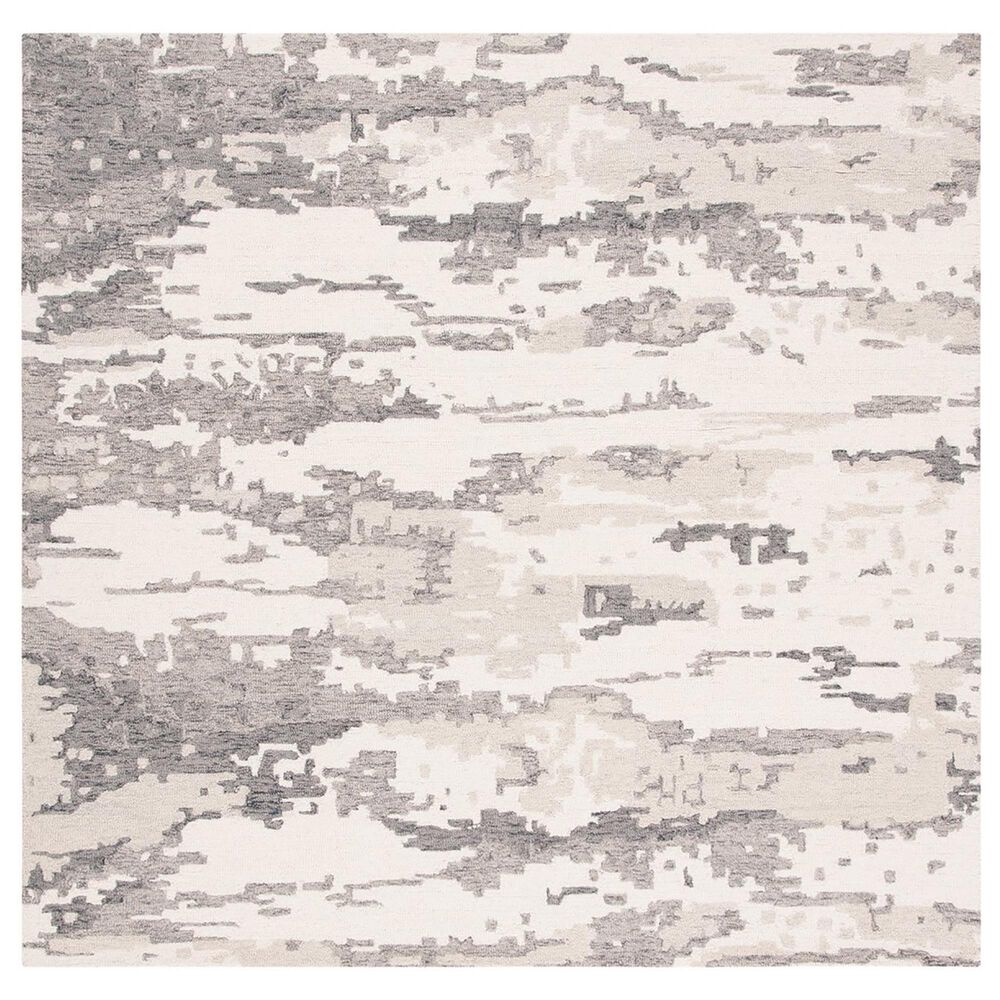 Safavieh Abstract 6' Square Charcoal and Ivory Area Rug, , large