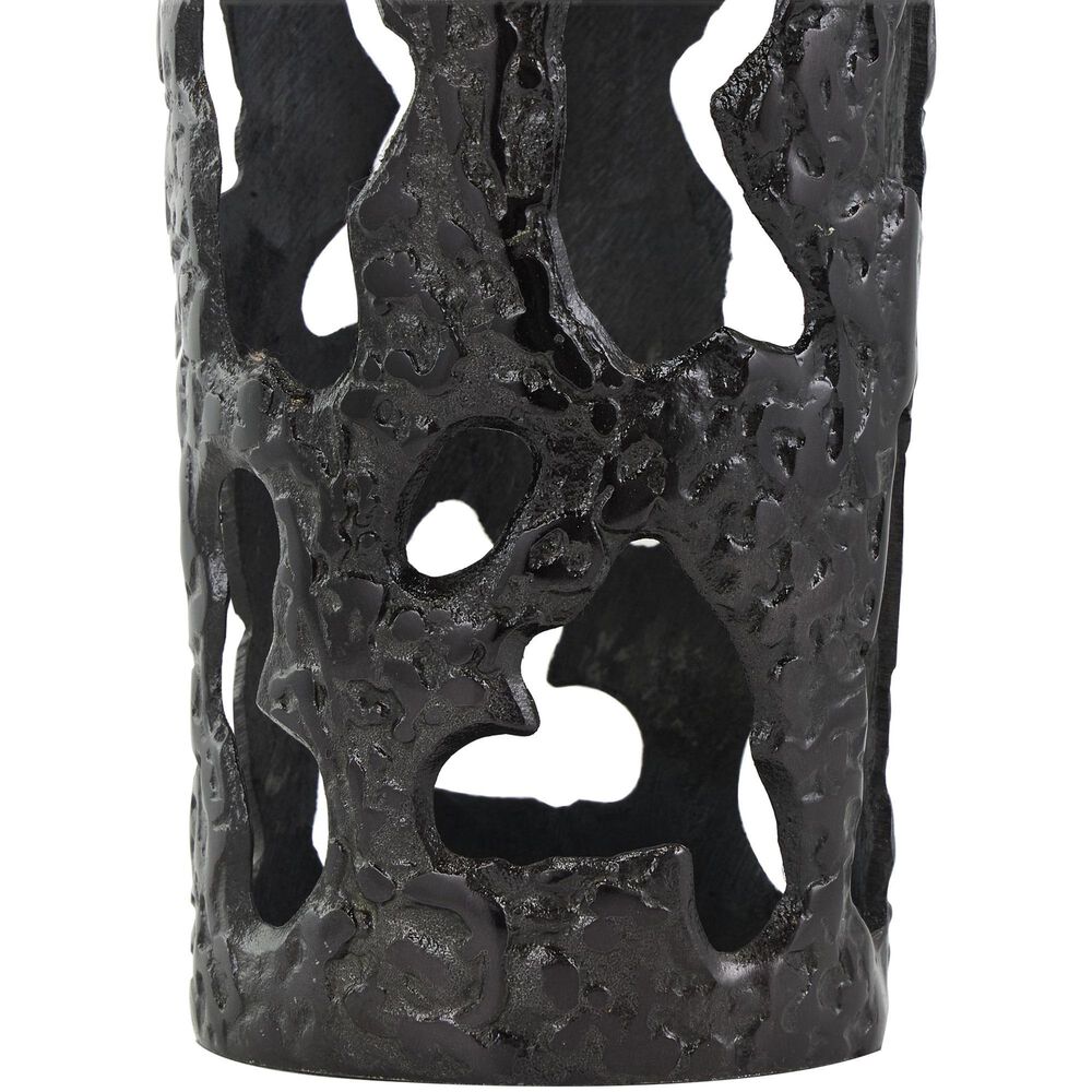 Maple and Jade 9&quot; Abstract Drip Decorative Vase with Melting Designed Body in Black, , large