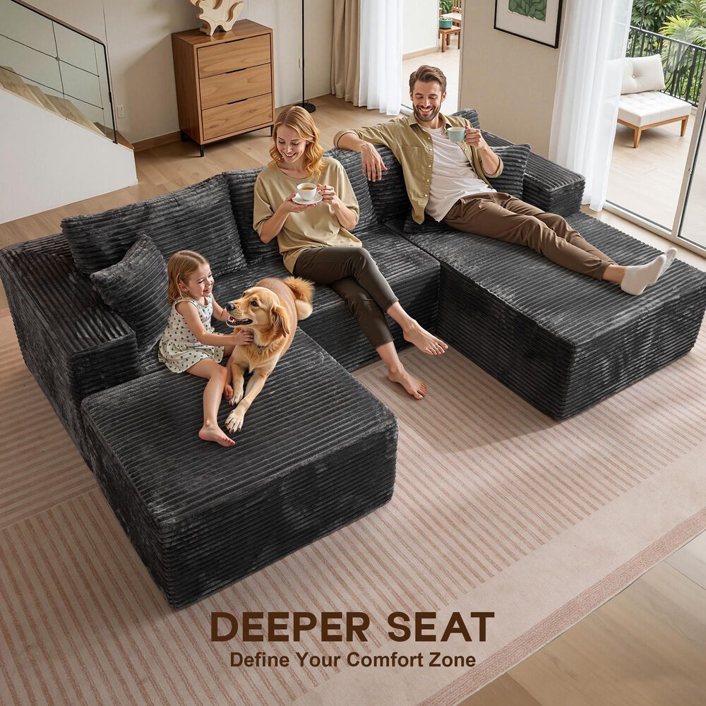 HOMLUX 108" Modular Sofa Set in Gray, , large