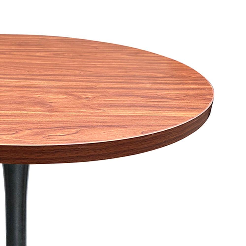 Leisuremod LeisureMod Bristol Dining table, Black Base with 36 Round Cognac Brown MDF top, , large
