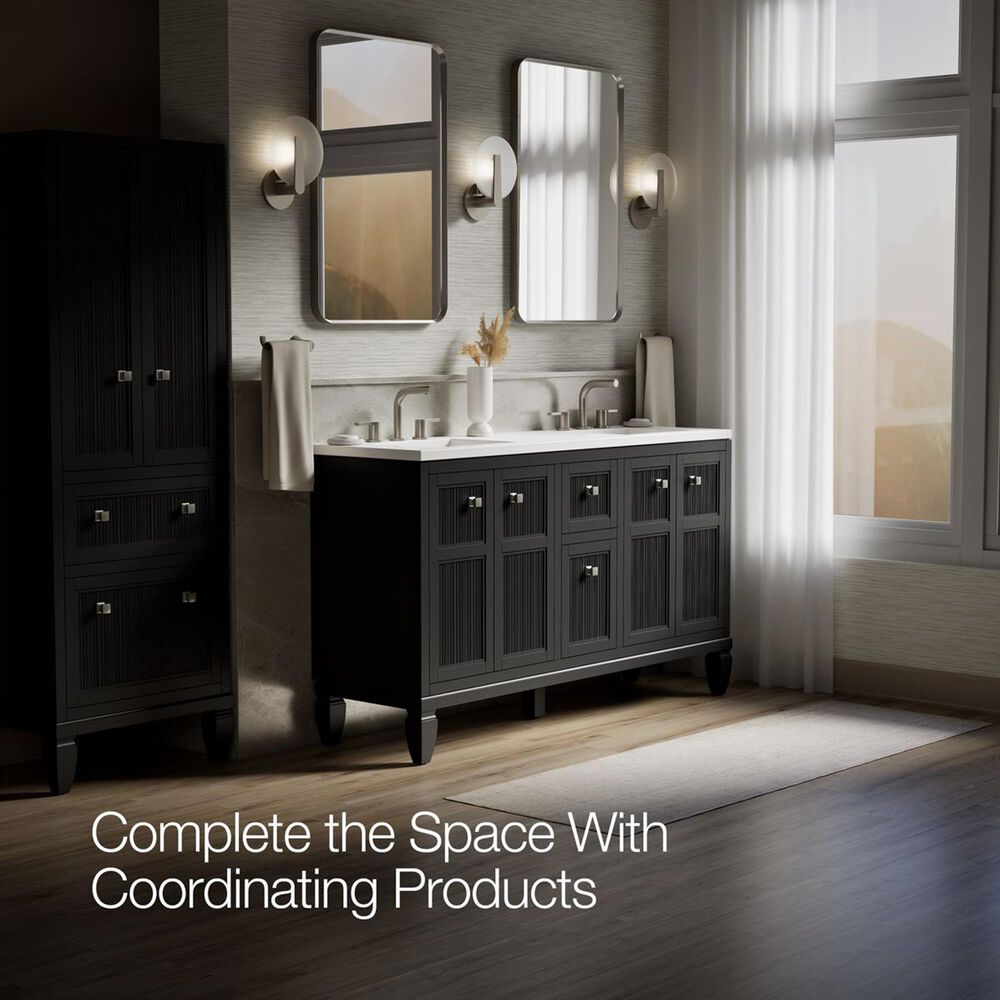 Kohler Hearthaven 60" Double Bathroom Vanity in Slate Grey with 3 cm White Quartz Top and Rectangular Sinks, , large