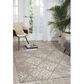 Nourison Damask DAS03 5" x 7" Ivory and Grey Area Rug, , large