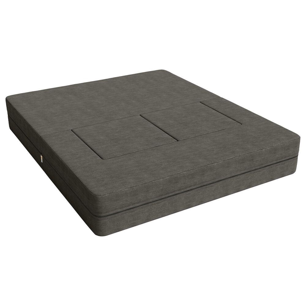 Jaxx Zipline 3-Piece Stationary Convertible Sleeper Loveseat in Charcoal Velvet, , large