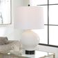 Uttermost Collar Table Lamp in White and Satin Black, , large